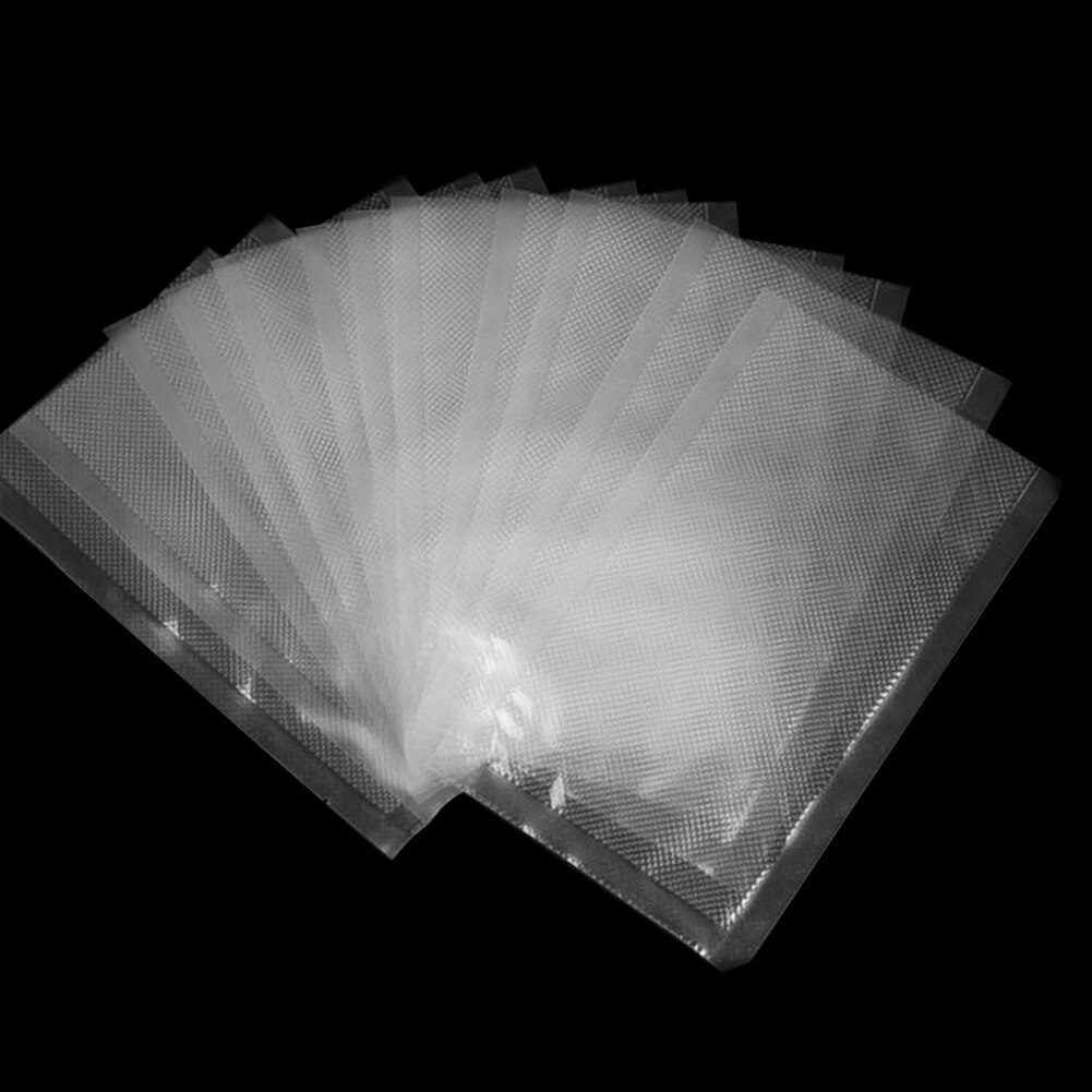 100Pcs Storage Freezing Food Vacuum Bags Kitchen Food Strong Sealer Embossed Storage Textured Pouches Clips Wrap Seal Packaging