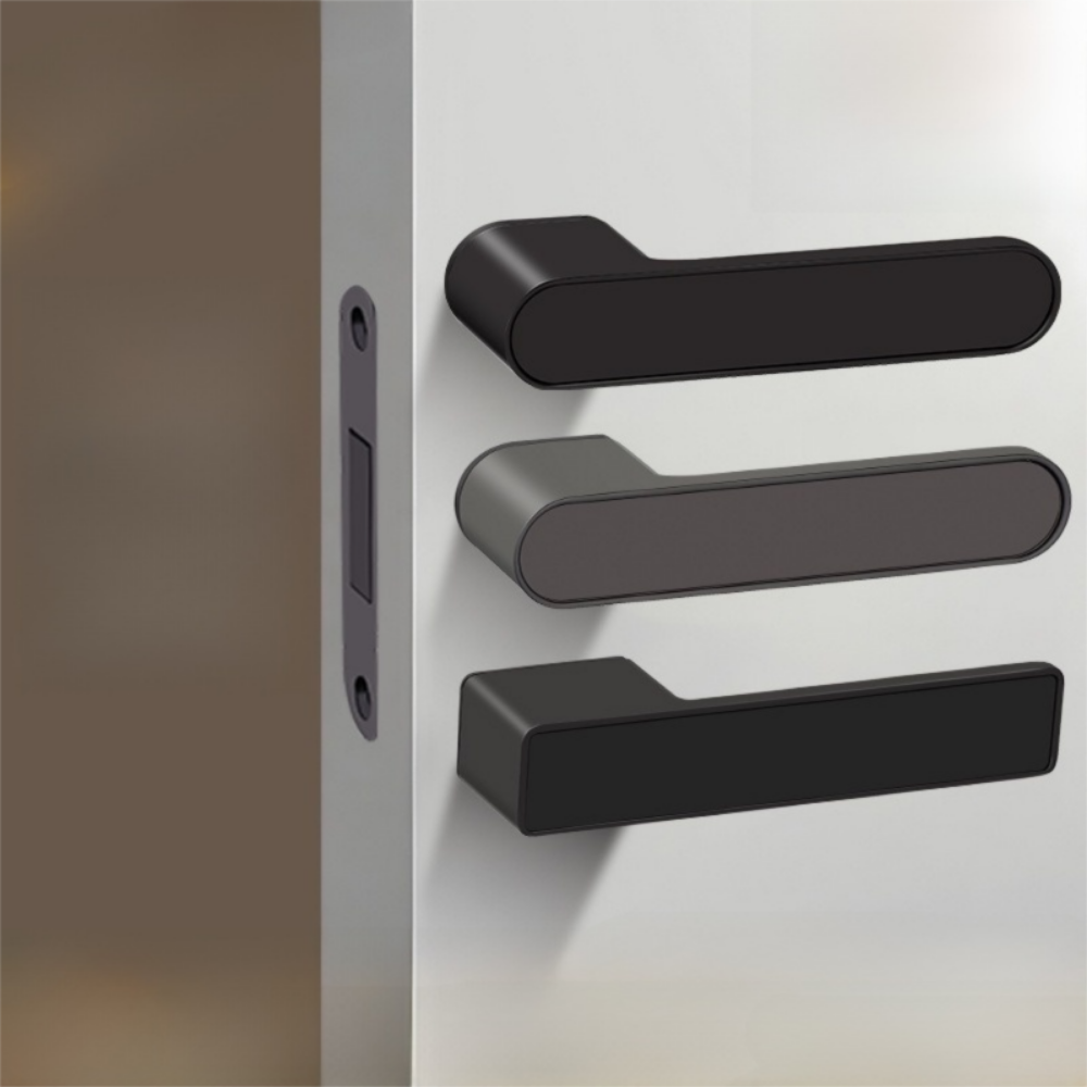 European One-word Handle Door Lock Hidden Keyhole Suitable for Bedroom Study Magnetic Silent Door Lock Minimalist Ecology