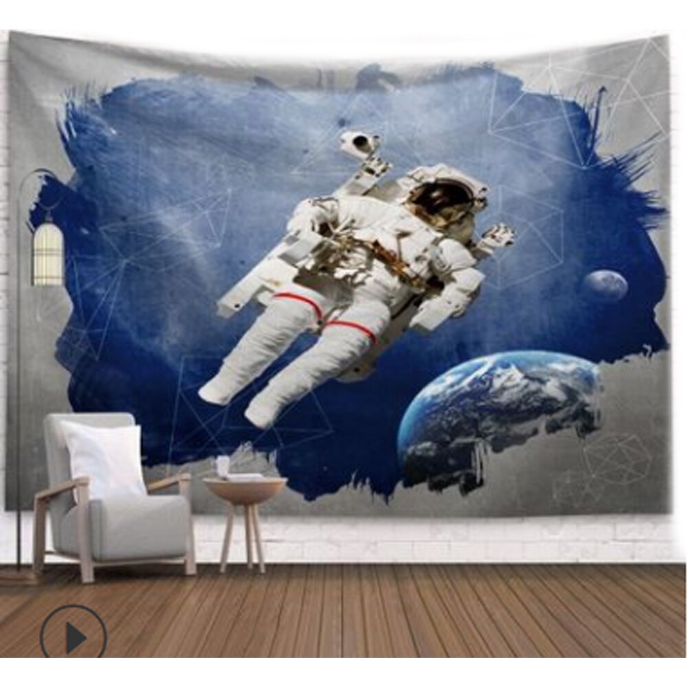 Planet astronaut væg klæde gobeliner galakse psykedelisk rum nasas gobelin vævetæppe trykt bohemeindretning: Farve