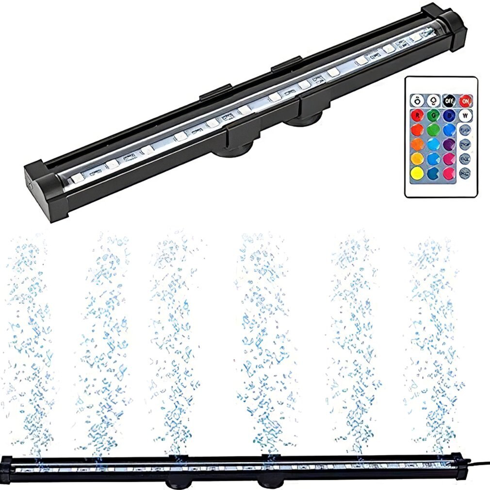 DB-30 Fish Tank LED Bubble Light Colorful Light With Aquarium Remote Control Color-changing Bubble Light Fish EU Plug