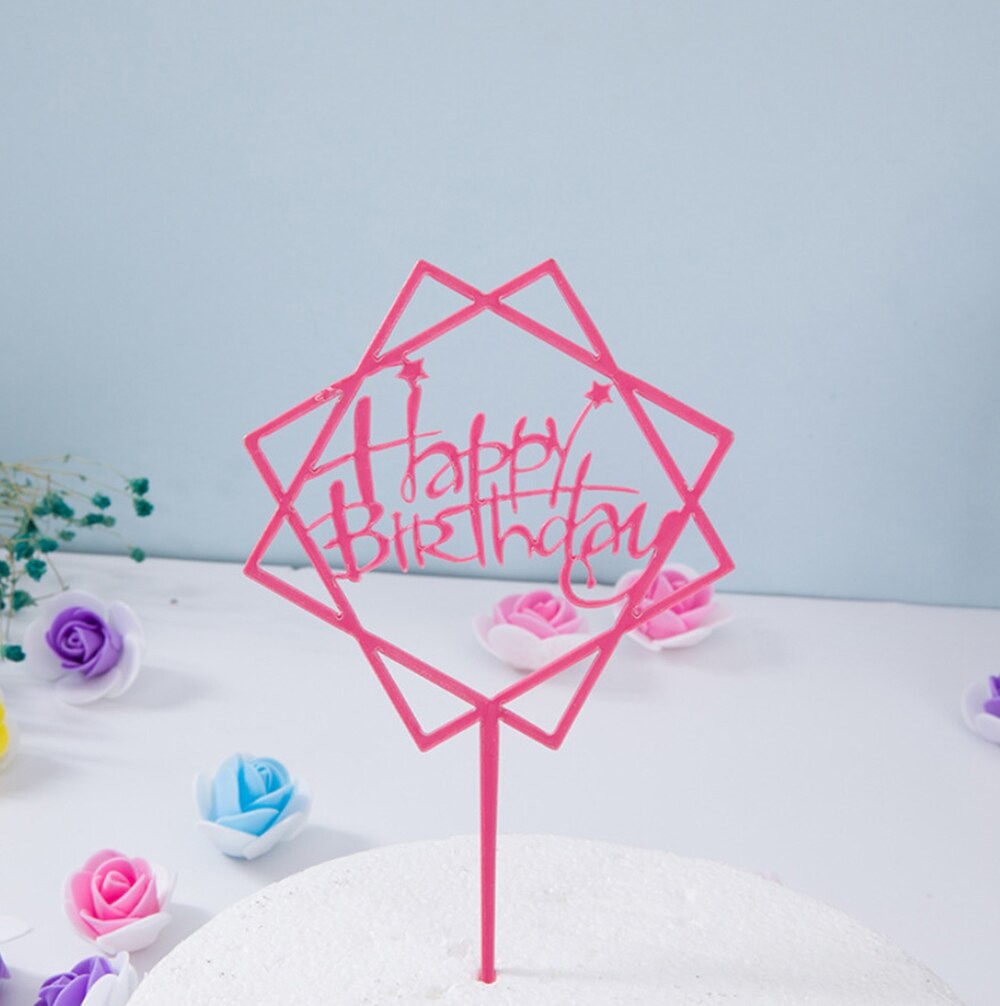 Happy Birthday Love Cake Topper Decoration Cupcake Flag Birthday Party Decorative Props Wedding Baby Shower Cupcake: 14