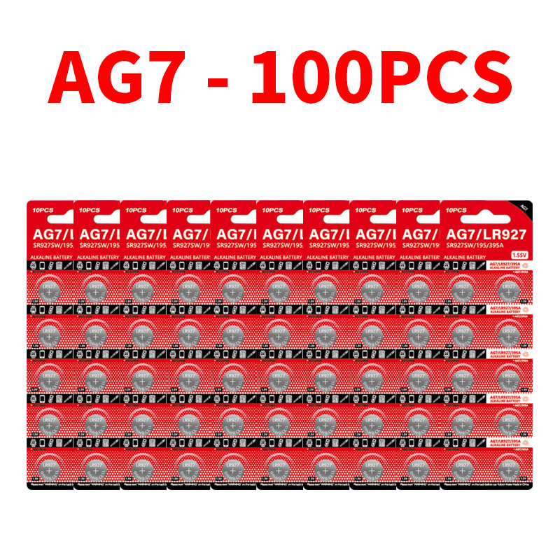 2-100pcs AG7 LR927 SR927SW LR57 SR927 395A 1.5V Button Cell Batteries,Watch Battery for Toys/Calculators/Watches,Long-Lasting: Red