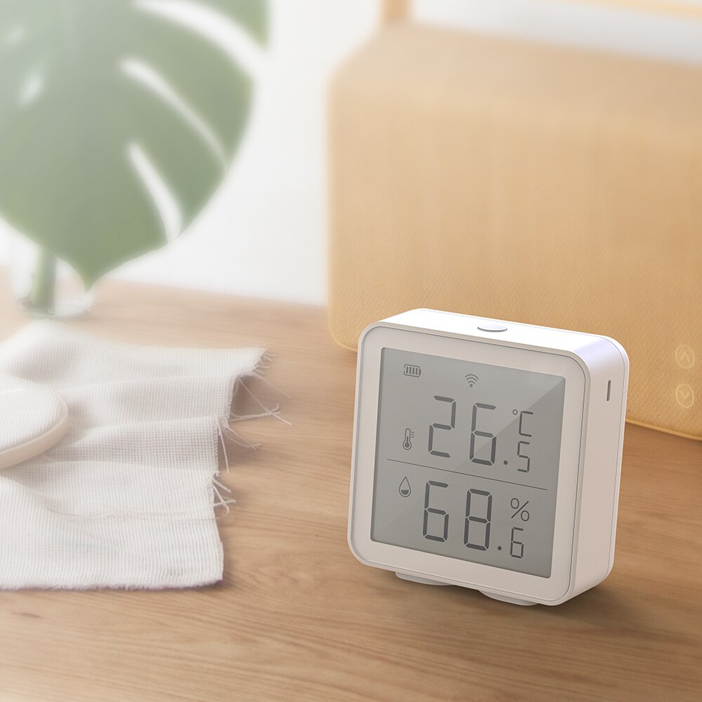 Tuya wifi temperatur og fuktighetssensor smart hjem innendørs intelligent sensor termometer fuktighetsmåler arbeid med alexa google