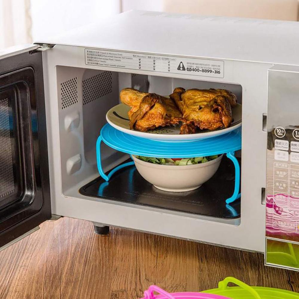 Multi Functional Microwave Oven Tray For Double Layer Steam Cooking Rack Bowls Holder Organizer Tool Kitchen Accessories