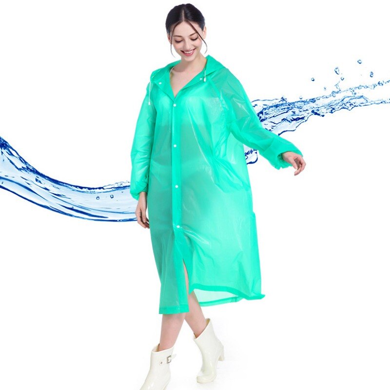 EVA Women Raincoat Thickened Waterproof Rain Coat Women Clear Transparent Tour Camping Waterproof Rainwear Suit