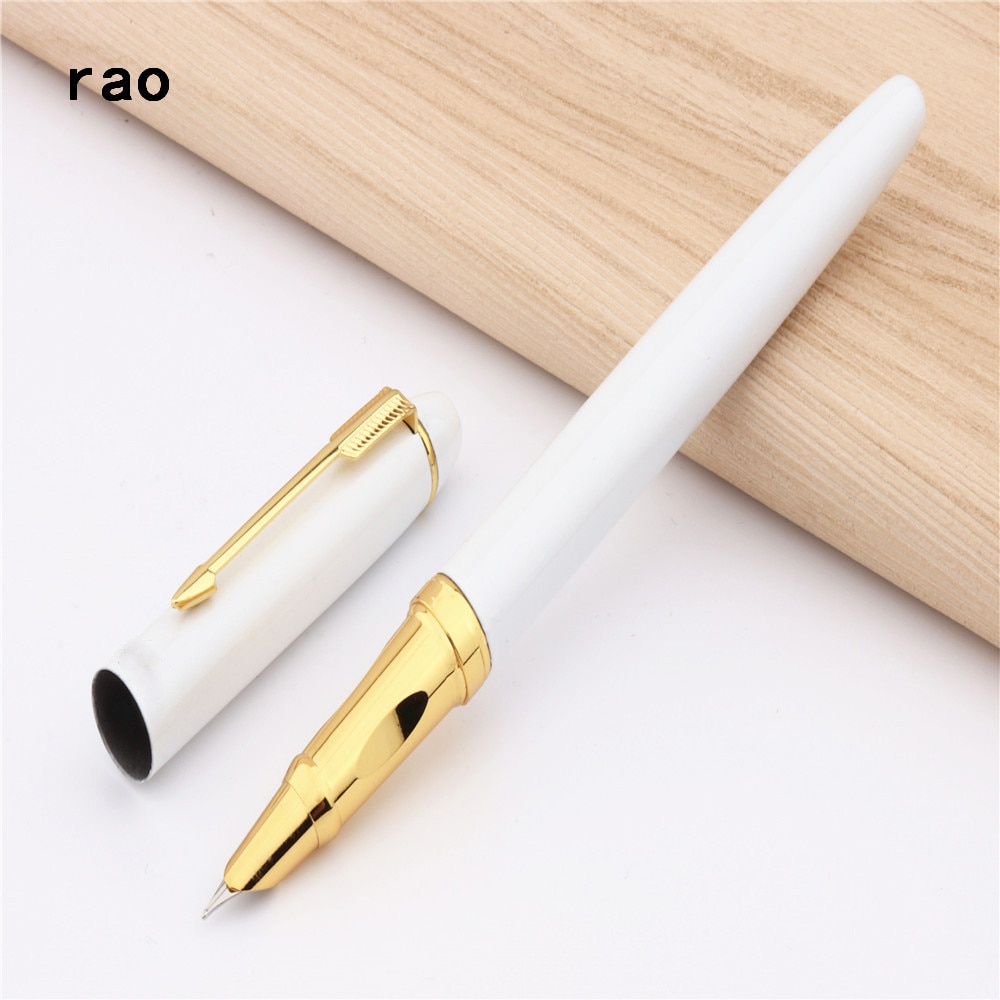 7035 All Classic Fine body School students office stationery Fine Nib Fountain Pen: White
