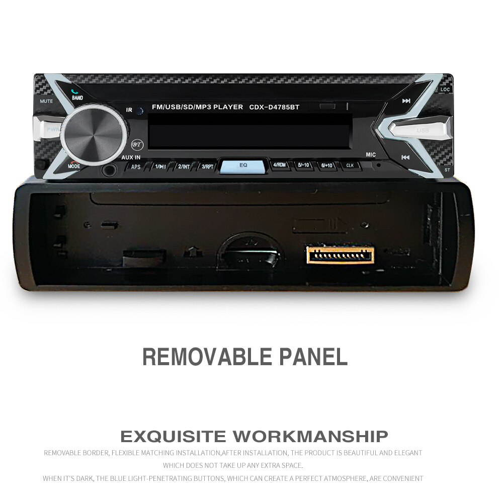 Detachable Car Radio MP3 USB Bluetooth Autoradio 1 Din Stereo Audio SD FM Tuner High Power with Wireless Remote Controller