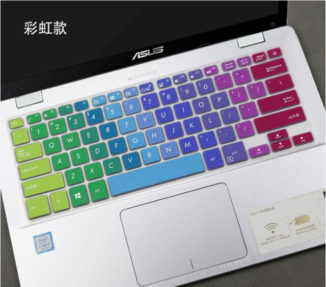 14 inch Laptop Keyboard Cover Protector For ASUS Vivobook S14 E406 E406MA E406M Q405Q 405UA Q405U X405U TP401 TP401MA S4000UA: Rainbow