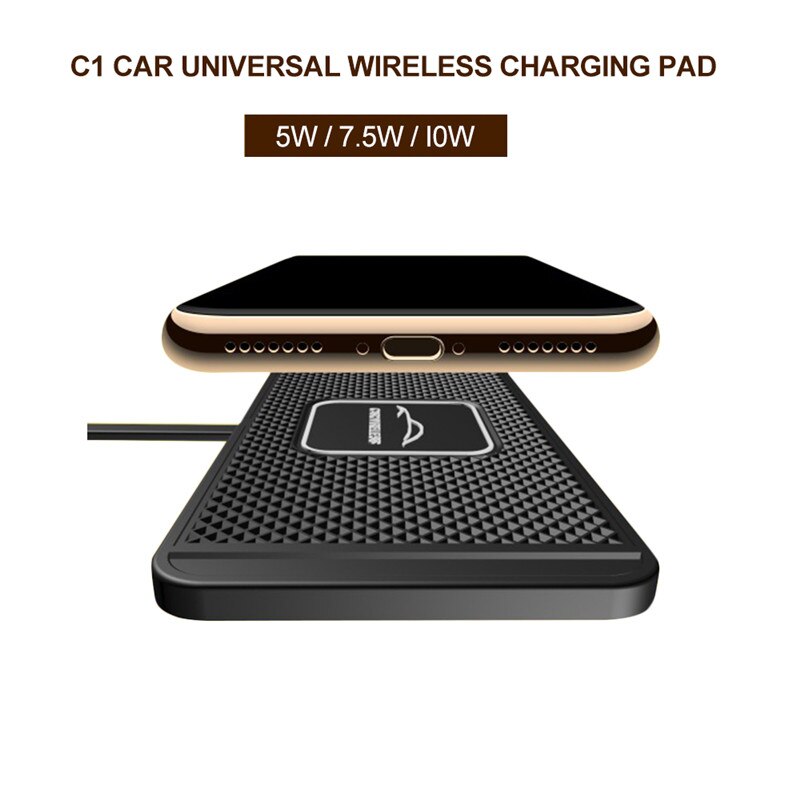 2 In 1 Car Qi Wireless Charger Pad Dashboard Holder Anti-skid Mat Fast Charging Dock Station Phone Charger For IPhone Samsung