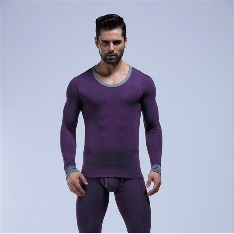 Nowy zestaw kalesonów męskich WJ lycra bawełna męski legging jesienno-zimowa bielizna termiczna zestaw kalesonów 5 kolorów M L XL