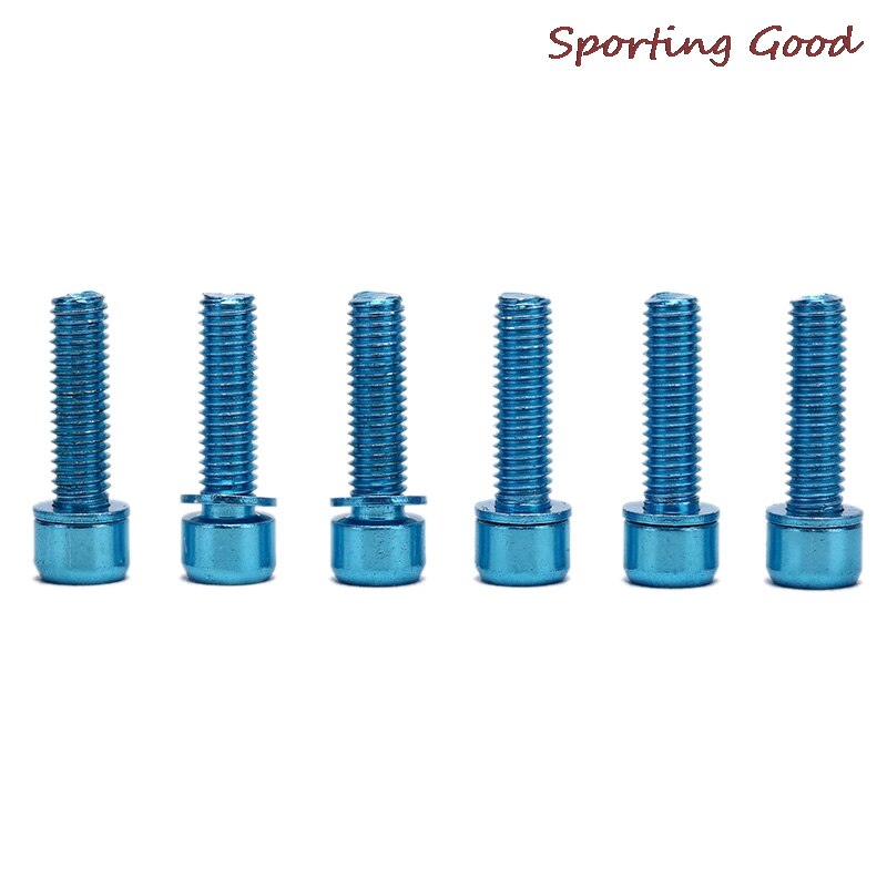 Meerdere Kleuren Fiets Stuurpen Schroef Aluminium M5x18mm Mtb Racefiets Fixed Gear Stuurpen Schroef 6Pcs: BL