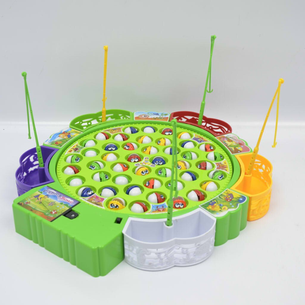 Fun Fishing Game Set Electronic Musical Rotating Fishing Board Games Toys