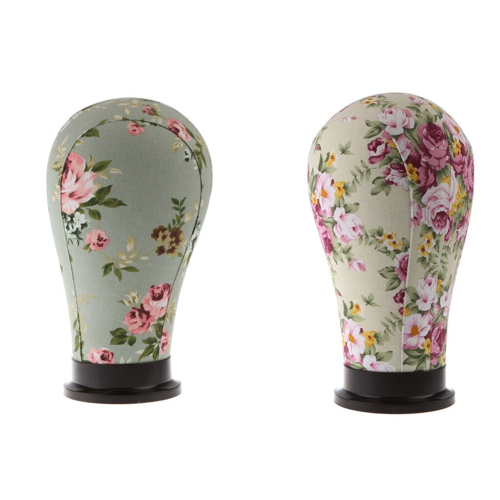 2 stücke Blume Mannequin Modell Kork Kopf Leinwand Block Perücke Machen Anzeige Halfter 21 zoll