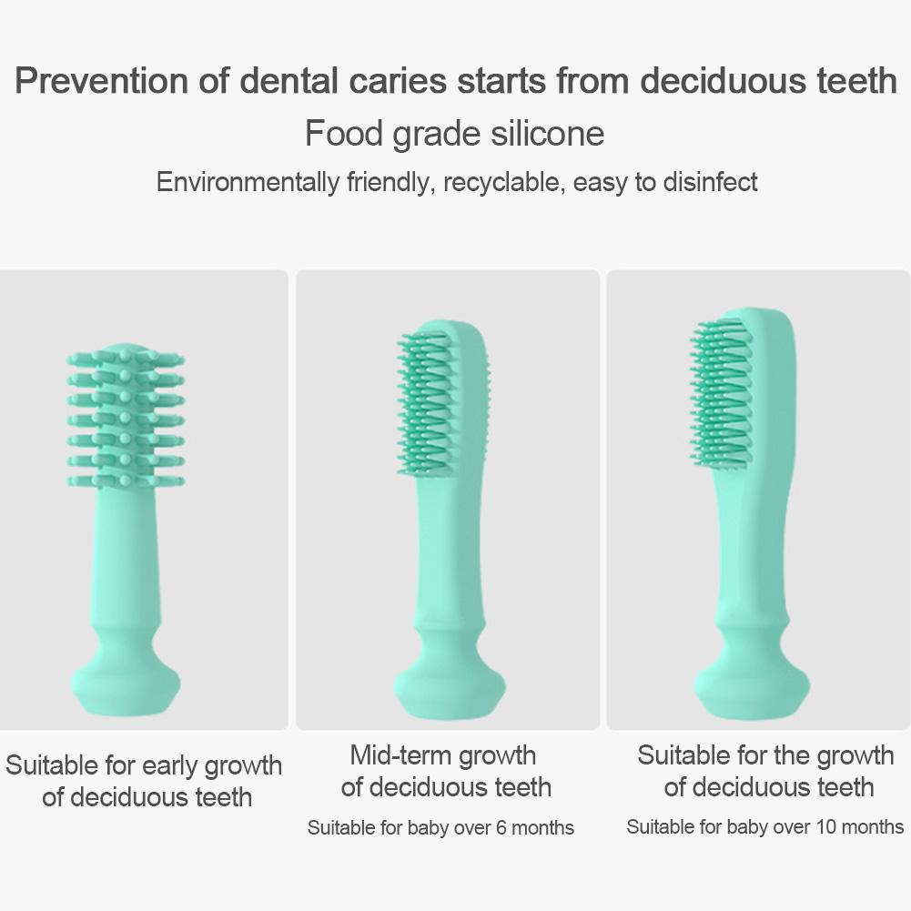 1 pçs crianças treinamento de silicone macio escova de dentes do bebê crianças dental cuidado oral ferramenta de escova de dentes do bebê miúdo artigos do bebê