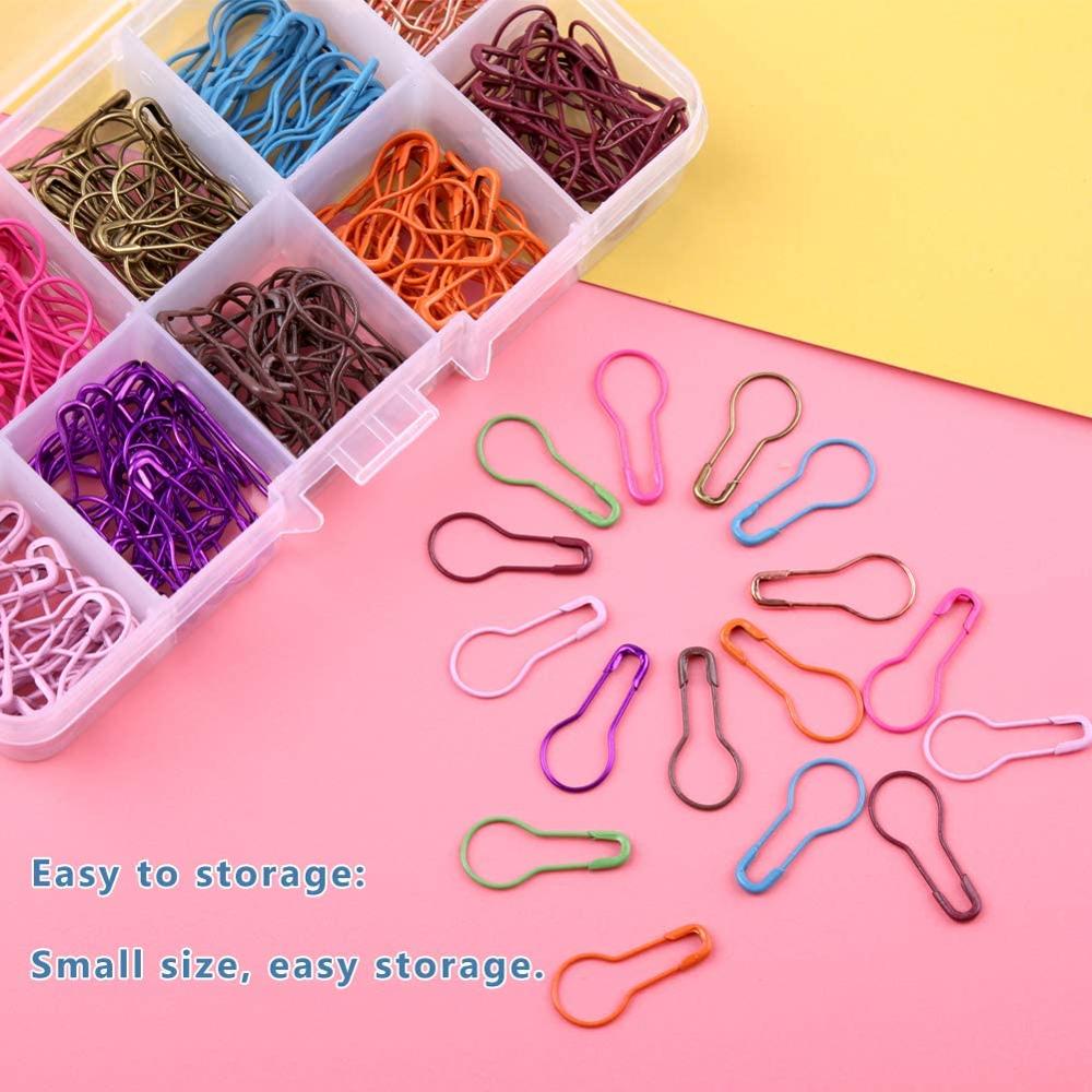 LMDZ – goupilles d&#39;ampoule de sécurité, 10 couleurs de marqueurs de point de Crochet de calebasse, goupilles de sécurité en métal pour le tricot et le bricolage avec boîte de rangement
