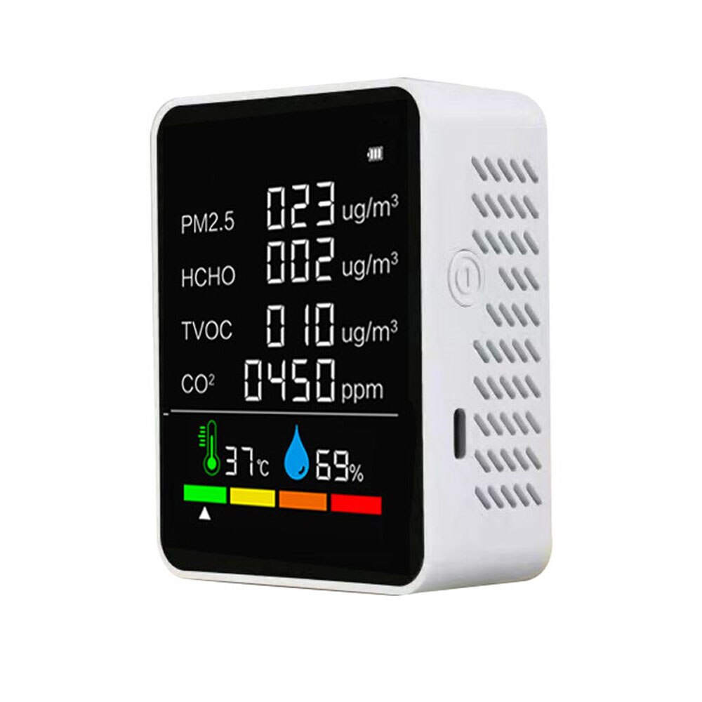 6 In 1 CO2 Meter Digitale Temperatuur Vochtigheid Sensor Tester Household Air Detector with Carbon Dioxide PM2.5