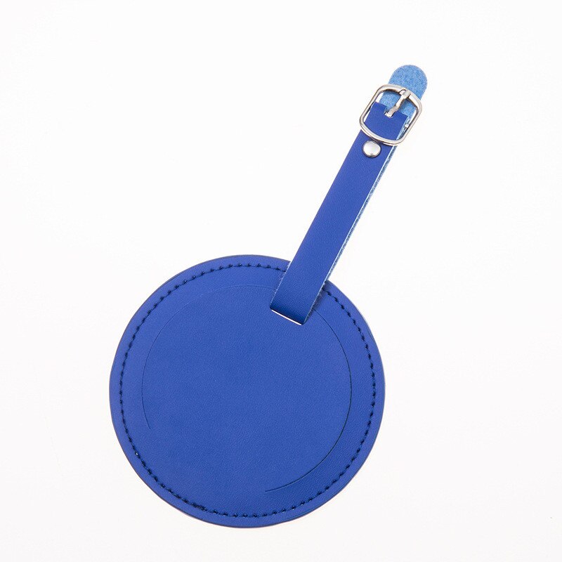 Leather Suitcase Round Luggage Tag Bag Pendant Handbag Travel Accessories Name ID Address Wedding VIP Invitation Label: Deep Blue