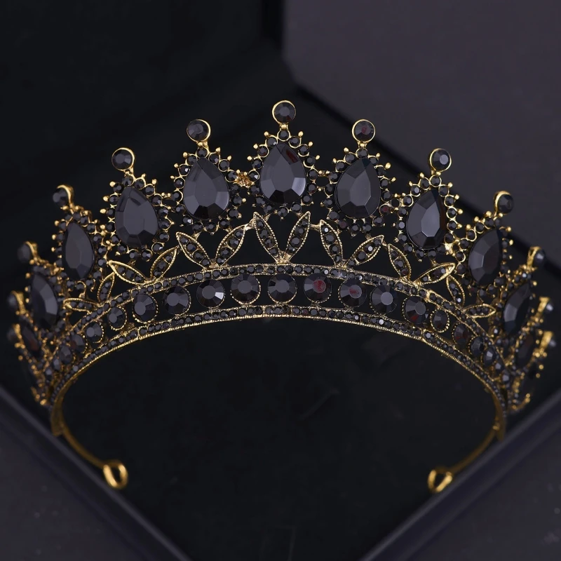 Ensemble de bijoux en biscuits pour patients, couronne en cristal, collier, boucles d'oreilles baroques, accessoires pour cheveux de mariage, de bijoux, 3 pièces: Kaki