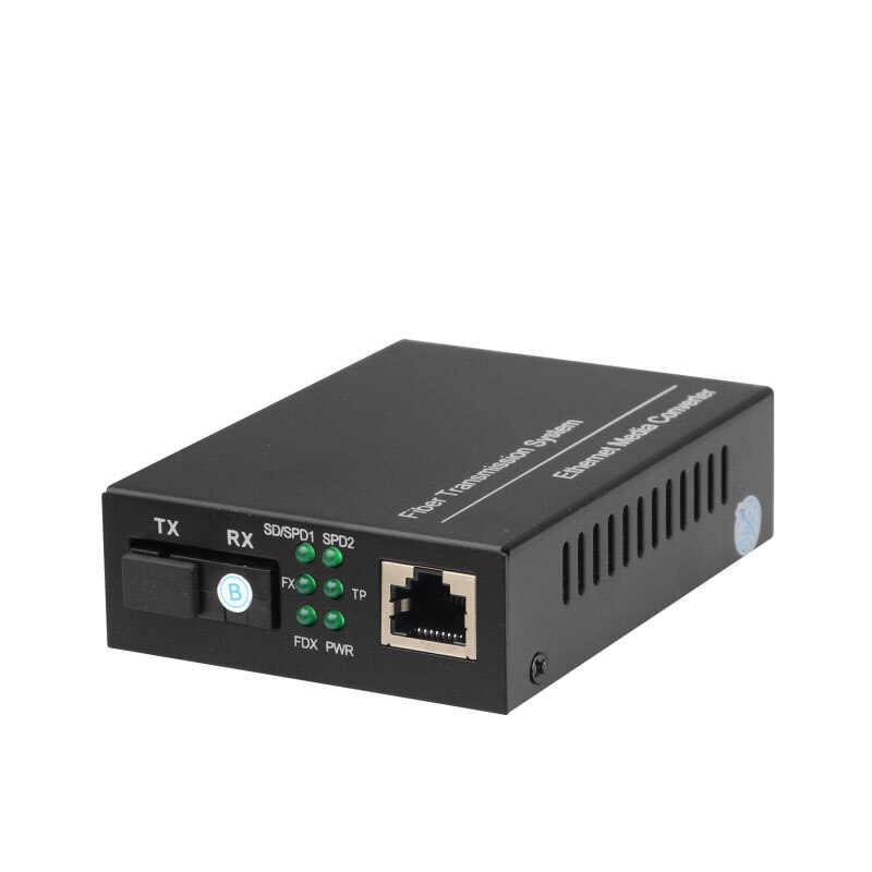 10/100 Mbps Singlemode Fiber Media ConverterFiber optic media converter 1-poort RJ45