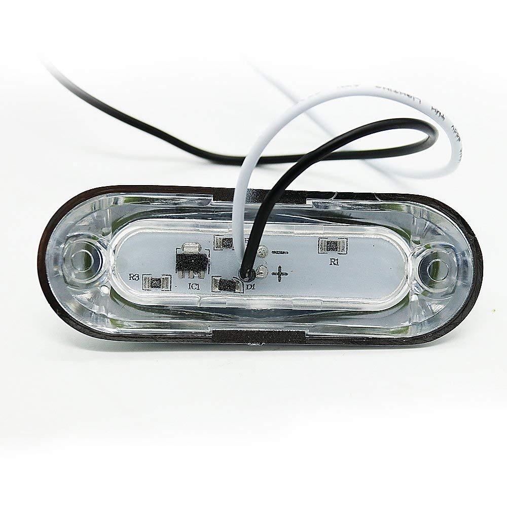 Fuleem 10 sztuk 4 doprowadziło białe światło obrysowe boczne znacznik ciężarówka przyczepa lampa chrom pokrywa Bezel 12v 24v wodoodporna