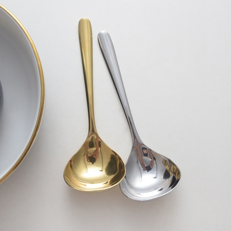 Practical Soup Spoon Family Soup Spoon Stainless Steel Kitchen Cooking Spoon 304 Stainless Steel Material Household Gadgets