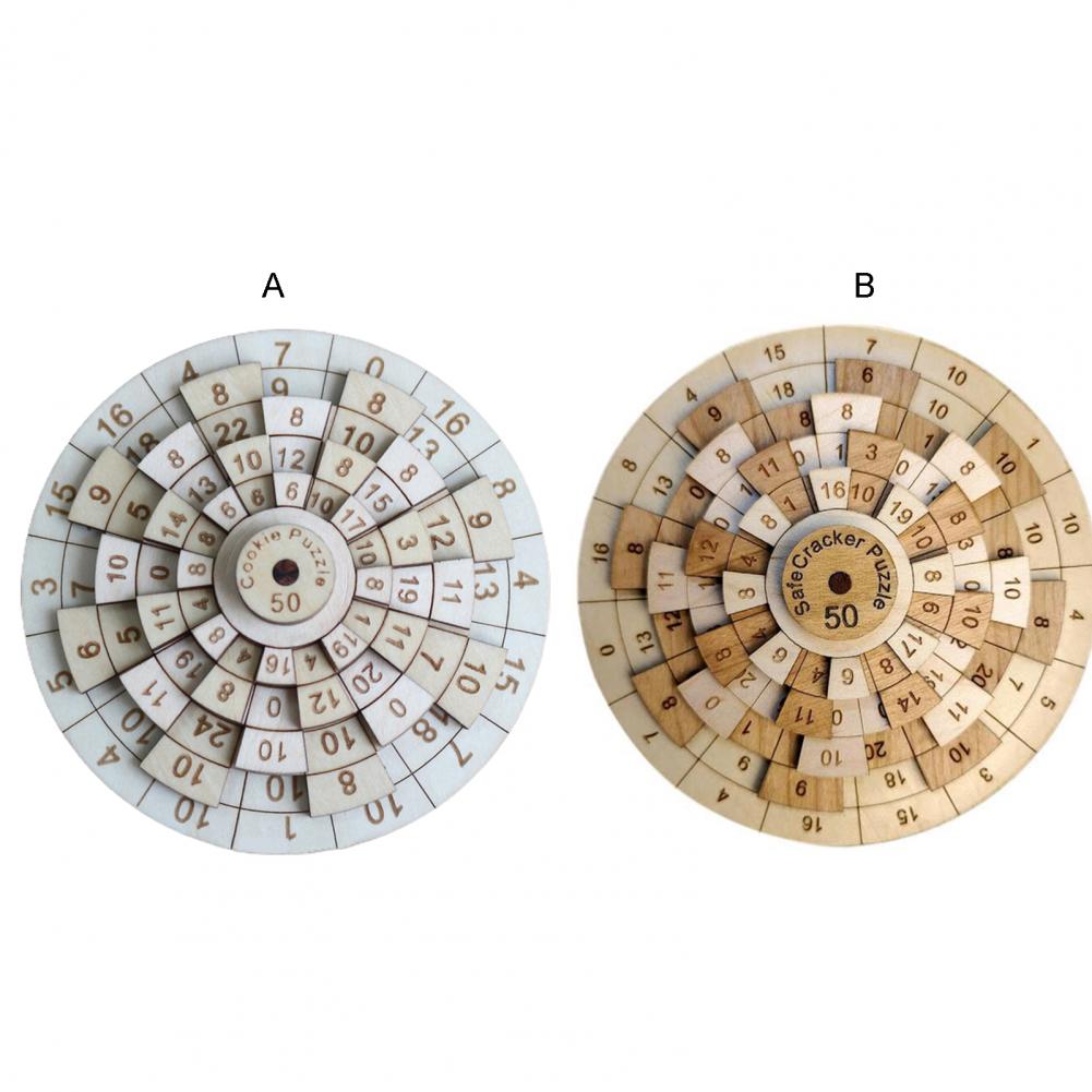 Number Puzzle Intellectual Development Party DIY Wooden Number Jigsaw Educational Trainer Toy for Teens adults