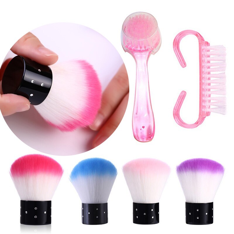 1/2 stuks nagelkunst reinigingskwasten verwijderen stof acryl tekenverfkwast manicure nagels kunst accessoire uv gel polijstkwast