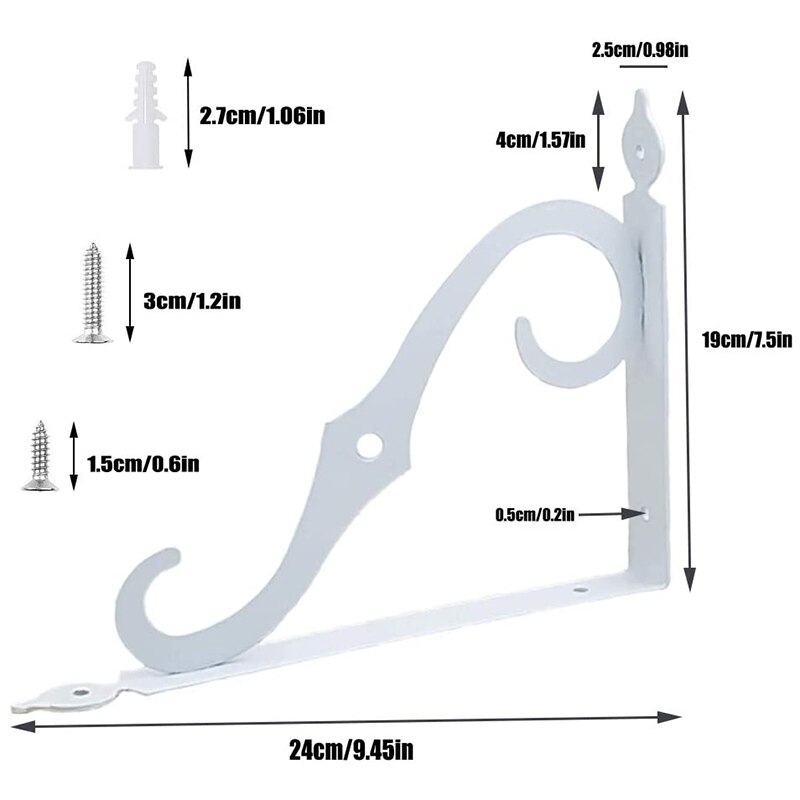 4-Pack Shelf Brackets, Wall Mounted Heavy Duty White Bracket for Shelves Corner, Support Corner Brace Joint (White)