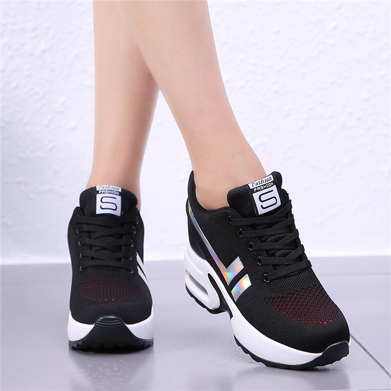 Salg sneakers kvinder sko kvinde blonder åndbare dame sko behagelig afslappet tennis kvinde platform wedge sko