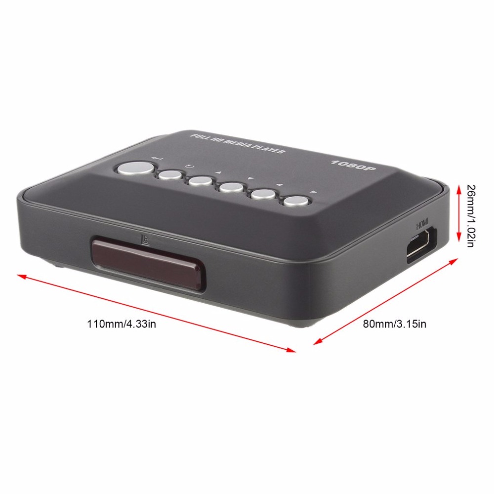 Kebidumei-reproductor multimedia con mando a distancia IR, TV, SD/MMC, SD, MMC, RMVB, USB, HDMI, DC 5V, 2A, HD 1080P