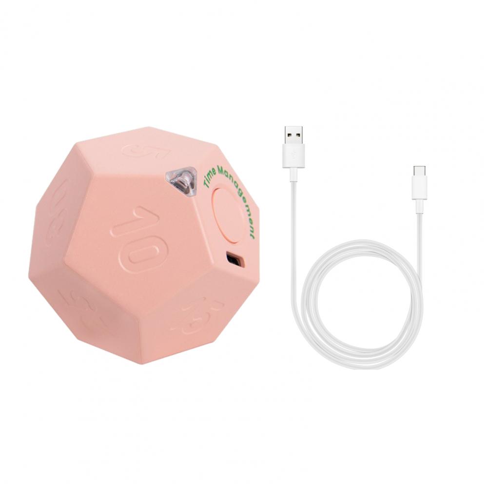 Multi Cube Timer 1/3/5/10/15/20/25/30/45/60/90 Minutes Setting Rotating Timer Vibration Reminder Modes Study Countdown Clock: Pink