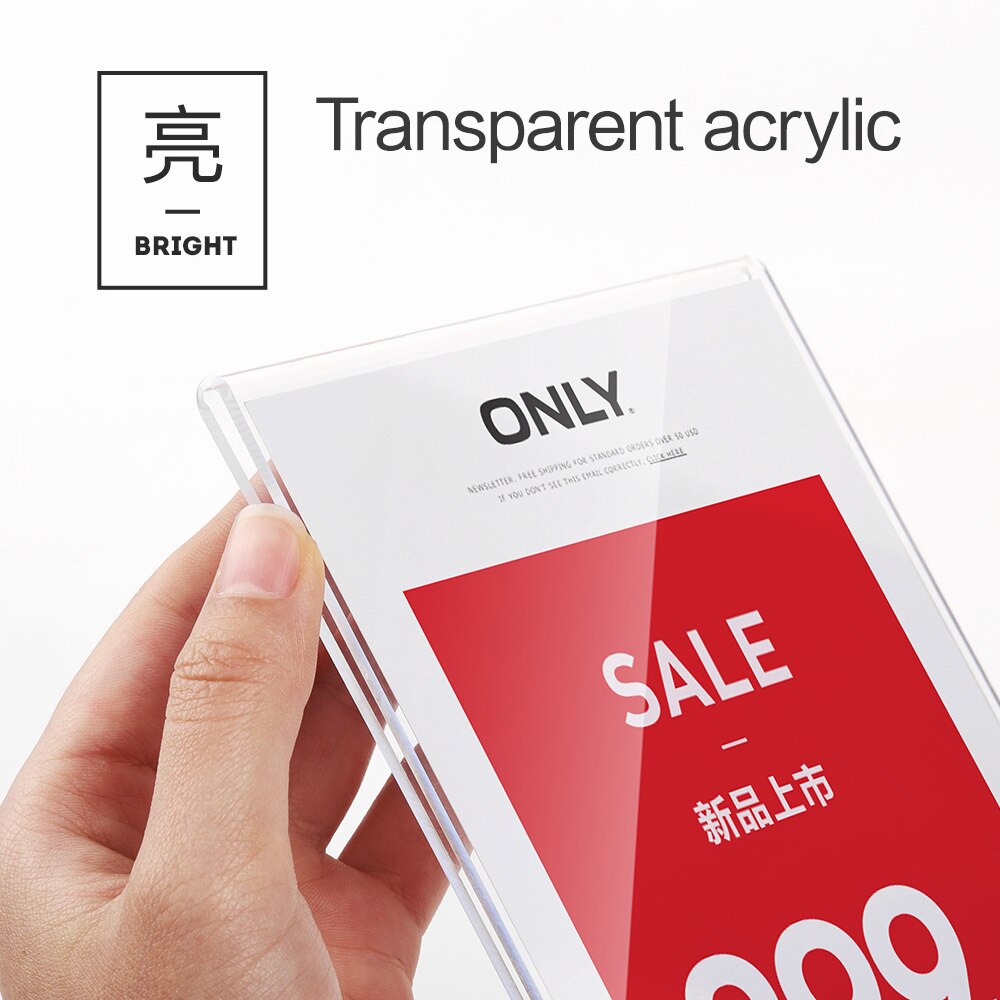 sviao A4 Simple Hanging Acrylic Board Sign Holder Wall Mounted Card Holder