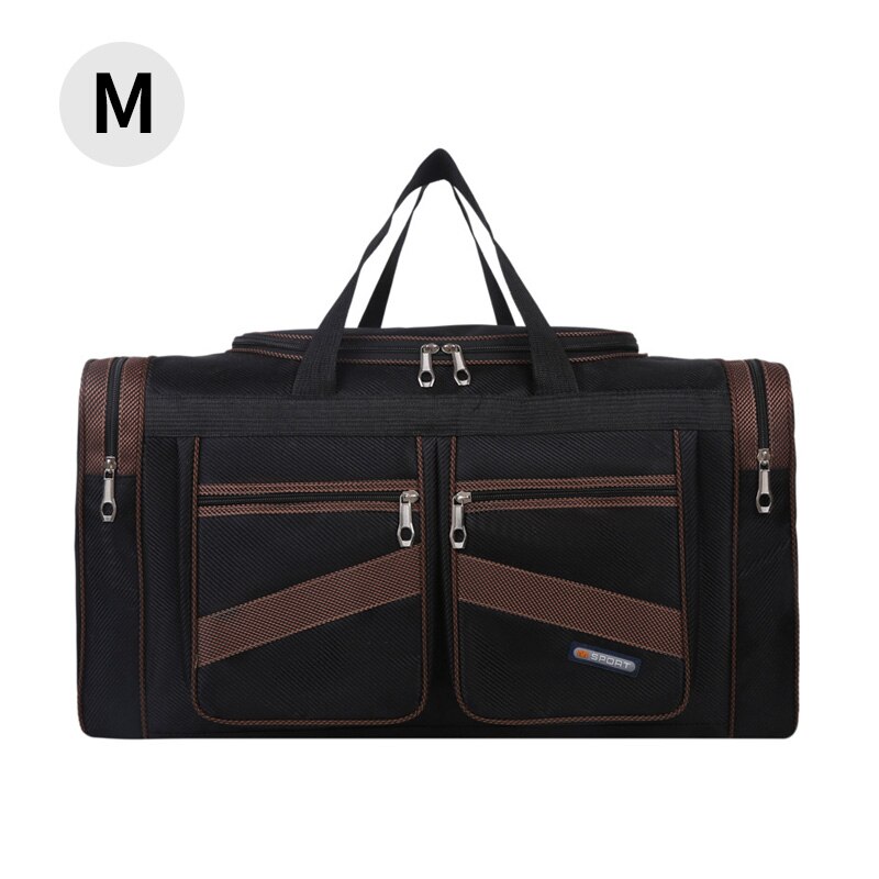 Bolso de viaje plegable para hombre y mujer, bolsa de mano grande, impermeable, para el hombro, para fin de semana, XA509F: Brown M