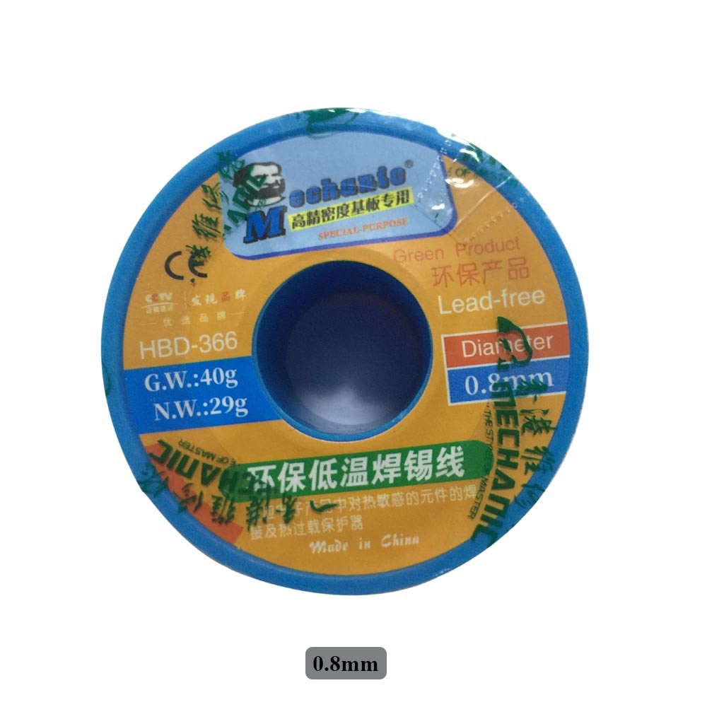 Fil à souder, fil en étain 0.3/0.4/0.5/0.6 MM, Flux de solage, fil de soudure à souder, fer à souder sans plomb, basse température, fil en étain: 0.8