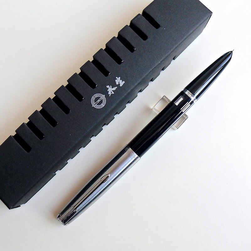 Yong Sheng 601 0.5mm Fine Nib Vacumatic Fountain Pen Metal+ABS Body Silver Cap: black with window