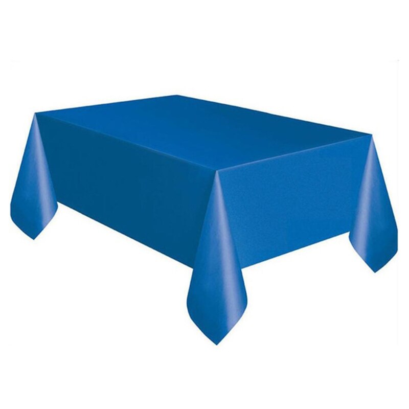 1pc D&Z Pure Color Series Disposable PE Tablecloth Party Supplies Wedding Table Decoration Waterproof Desk Cover: Blue