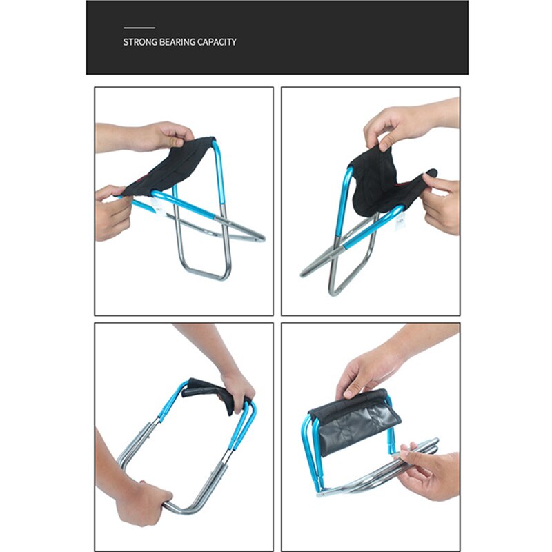 Opvouwbare visstoel voor buiten, ultralicht, draagbaar en opvouwbaar, groot, kampeerstoel van aluminiumlegering, picknick, vissen met tas
