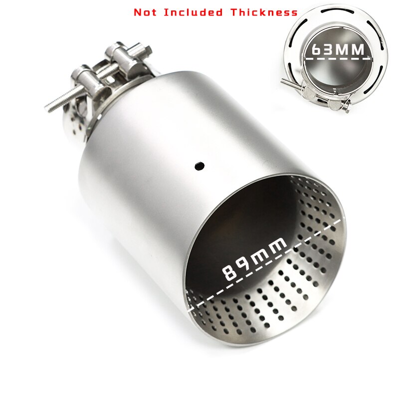 Embout de silencieux d'échappement universel GTI Golf 7 MK7, 57mm/60mm, 1 pièce, en acier inoxydable mat, pour voiture: ID63MM OD89MM