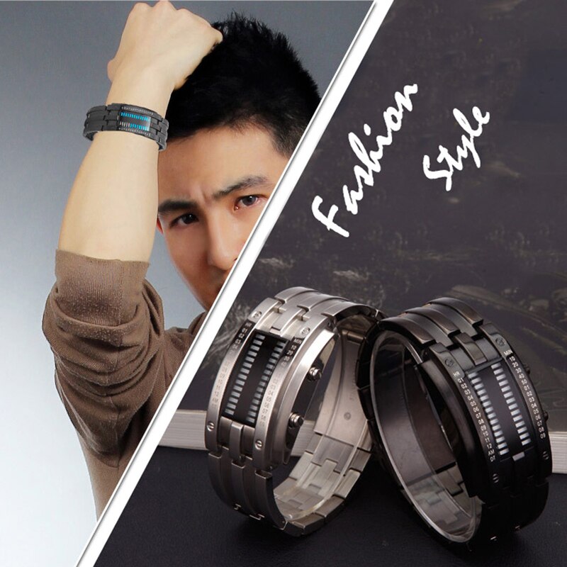 Binary LED Digital Wrist Band Matching Watch for Couple FOU99