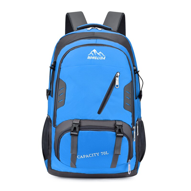 65L Unisex Rugzak Mannen Reizen Rugzak Sport Outdoor Wandelen Zakken Trekking Nylon Rugzak Klimmen Camping Rugzak Voor Mannelijke: sky blue