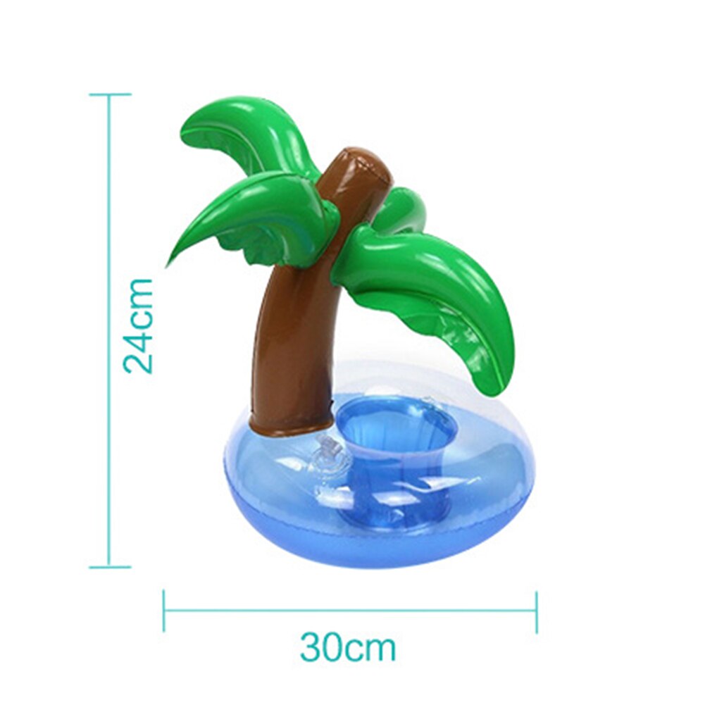 Mini coconut tree inflatable drink coasters, beverage cup holders, floating toys, summer water swimming pool beach party supplies: Default Title
