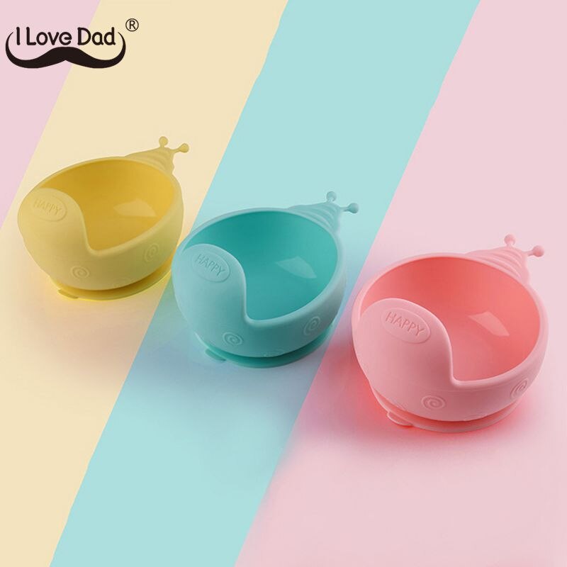 Leuke Cartoon Slakken Babyvoeding Voedsel Servies Kids Gerechten Siliconen Baby Eten Servies Set Anti Baby Training Bowls