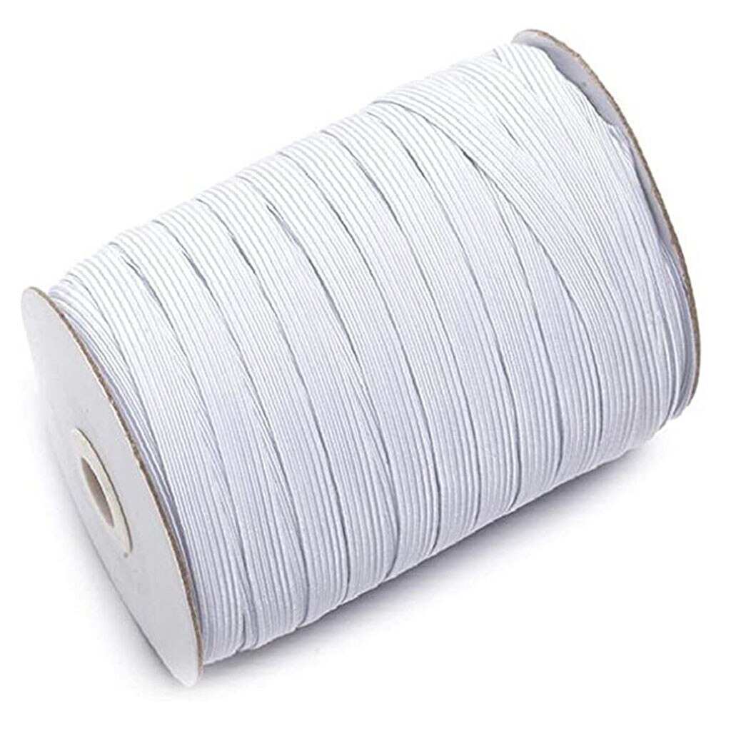 Banda elástica para mascarillas faciales, bandas elásticas planas de costura, bandas de goma para mascarillas faciales, lazos para pijamas, accesorios Diy de 144 yardas