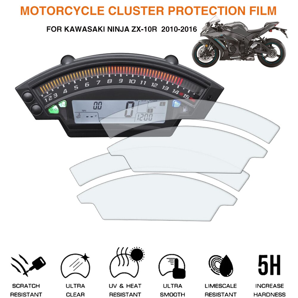 For Kawasaki Ninja ZX-10R ZX10R Motorcycle Cluster Scratch Protection Film Screen Protector