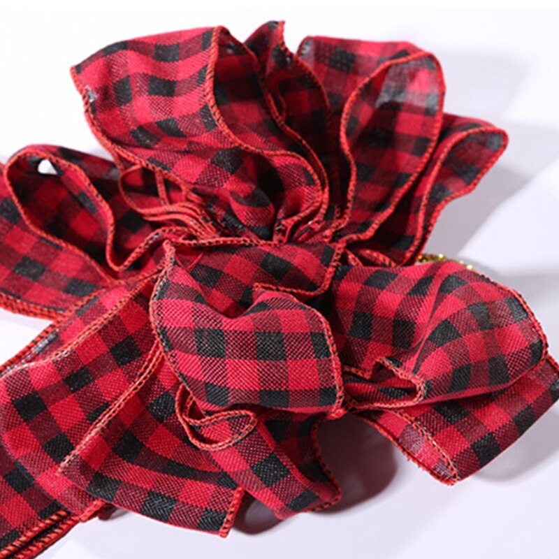 Kerst Plaid Bows Decoratieve Bogen Voor Xmas Tree Home Decor 57BB