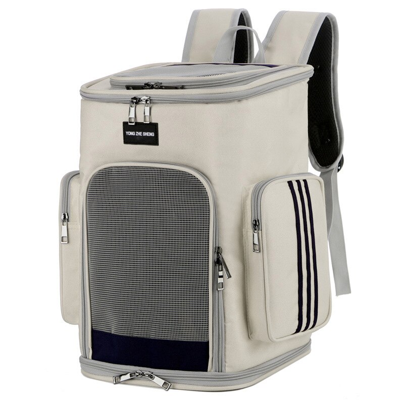 Kat Draagtas Huisdier Rugzak Kat Zak Huisdier Outdoor Carry Dubbele Schoudertas Ademend Opvouwbare Reistas Kleine Hond Katten tassen: White