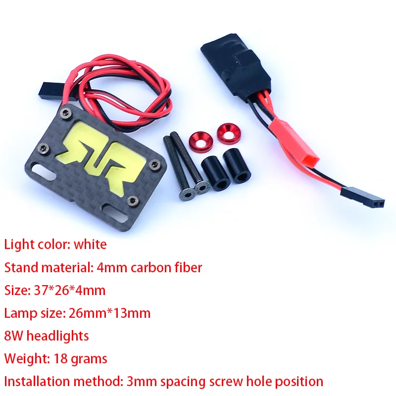 LED Simulatie Koolstofvezel Koplampen voor 1/8 ARRMA TYPHON 6S V4 V5 TLR TUNED 4X4 BUGGY Auto: Rood