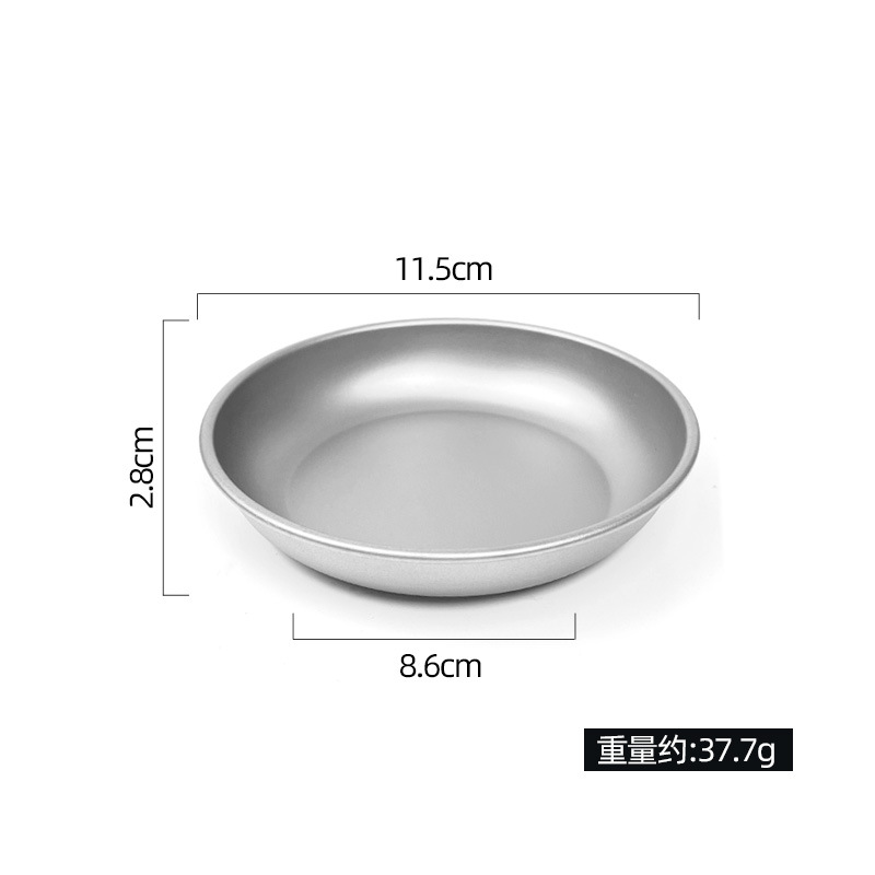 Platos de titanio para exteriores – Platos de titanio puro para acampar, platos de picnic, vajilla ligera irrompible para senderismo, viajes: YELLOW