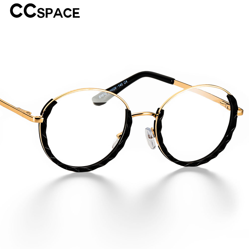 51012 Round Cat Eye Half-frame Plastic Titanium Glasses Frames Ultralight Men Women Optical Computer Glasses