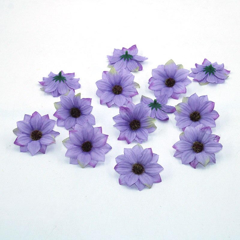 20 stykker kunstige blomster 6 cm silkerose blomster til familie bryllup dekoration krans scrapbog håndværk blomst diy: 14